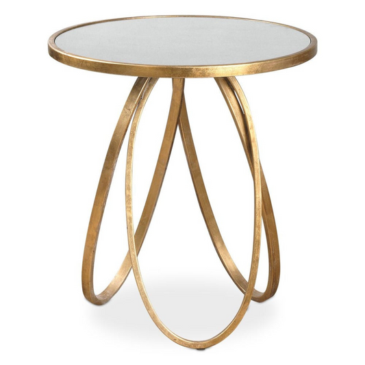 Antique Mirror & Metal Side Table