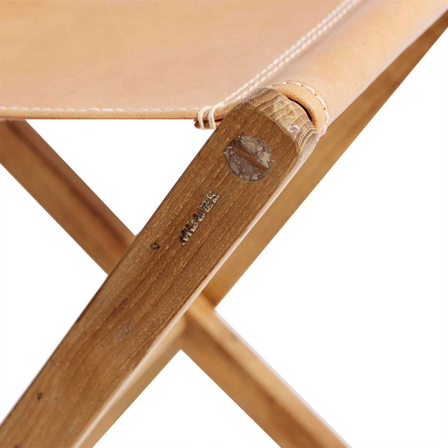 Teak Wood & Leather Stool