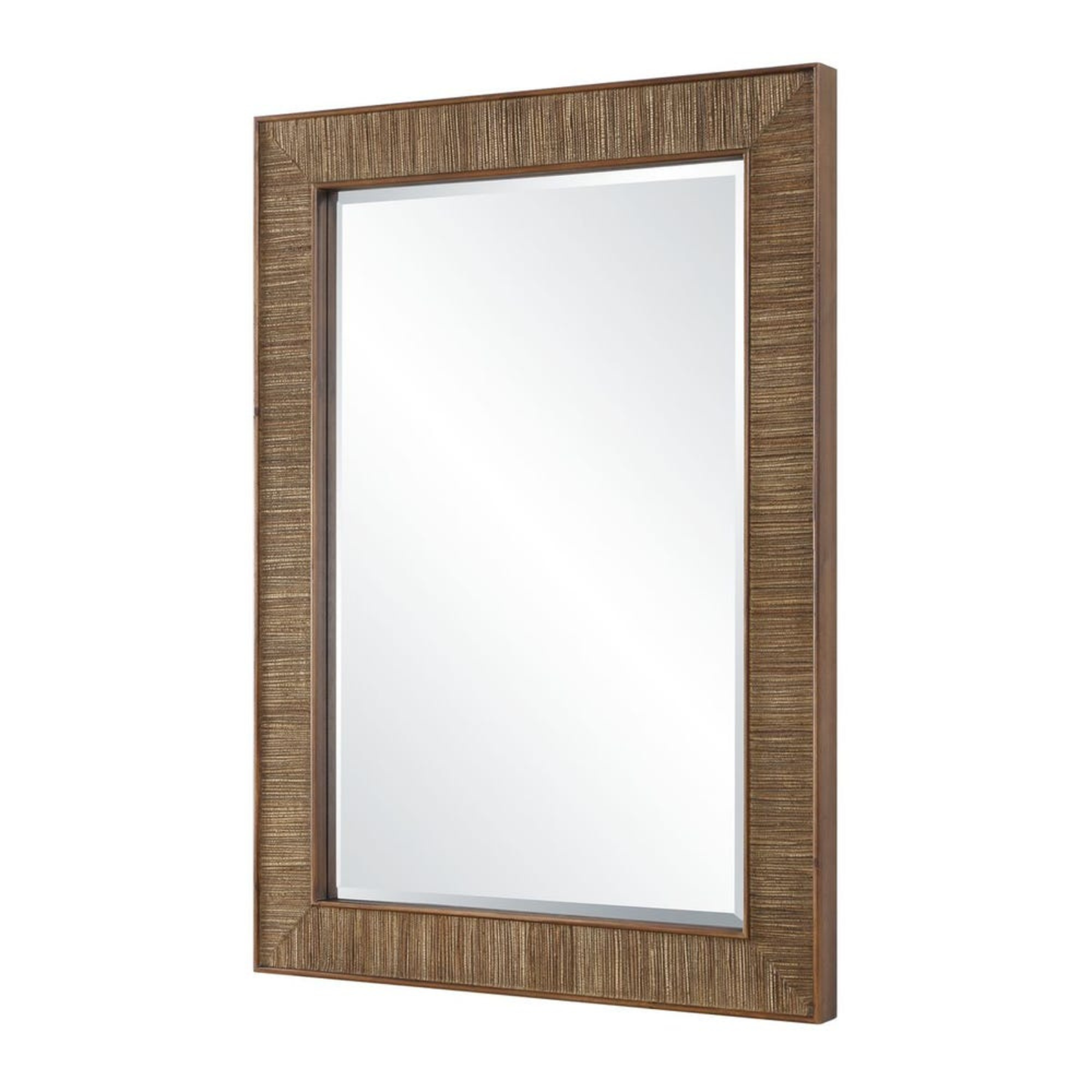 Wood & Jute Rectangular Mirror