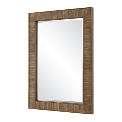 Wood & Jute Rectangular Mirror