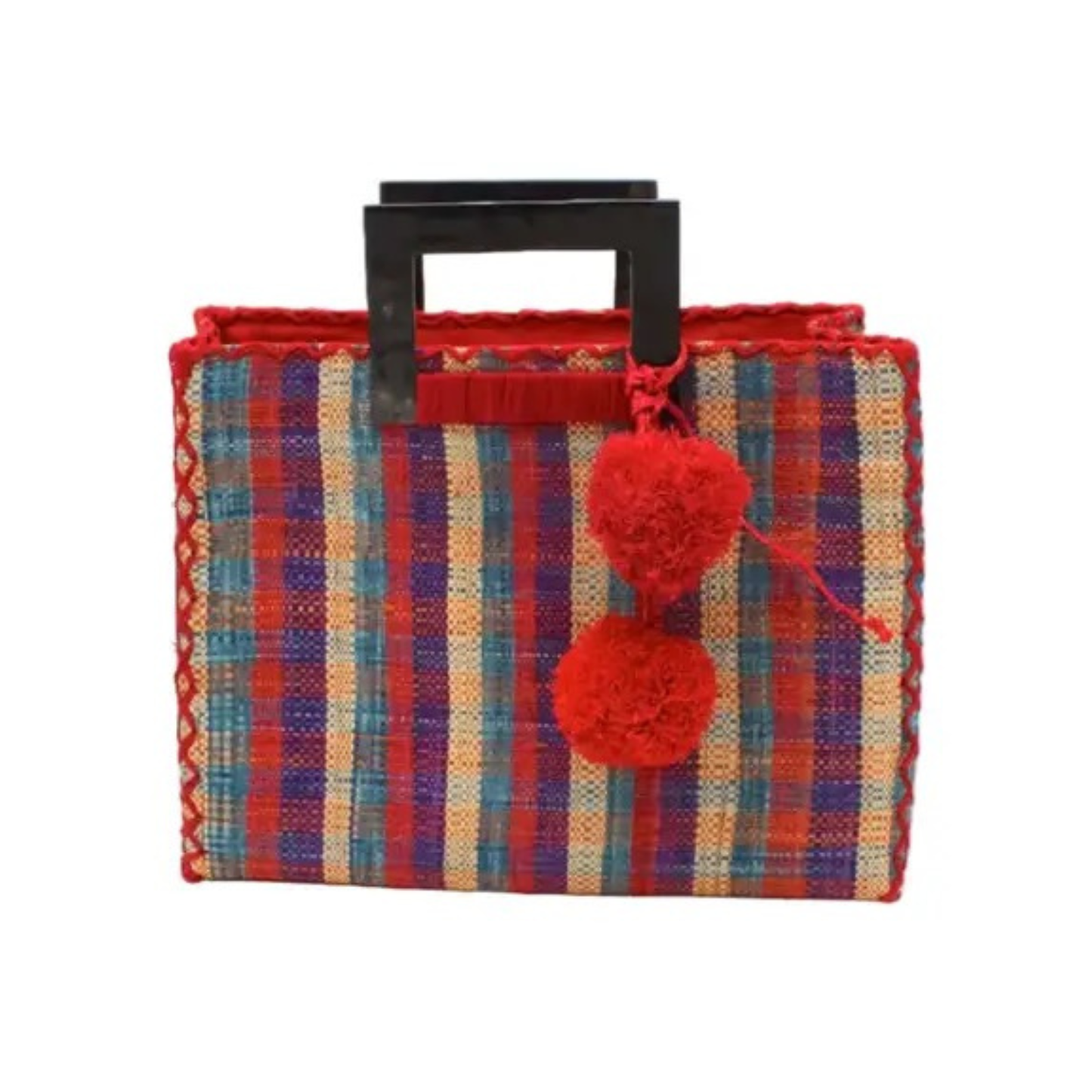 Raffia Handbag w/ Horn Handles