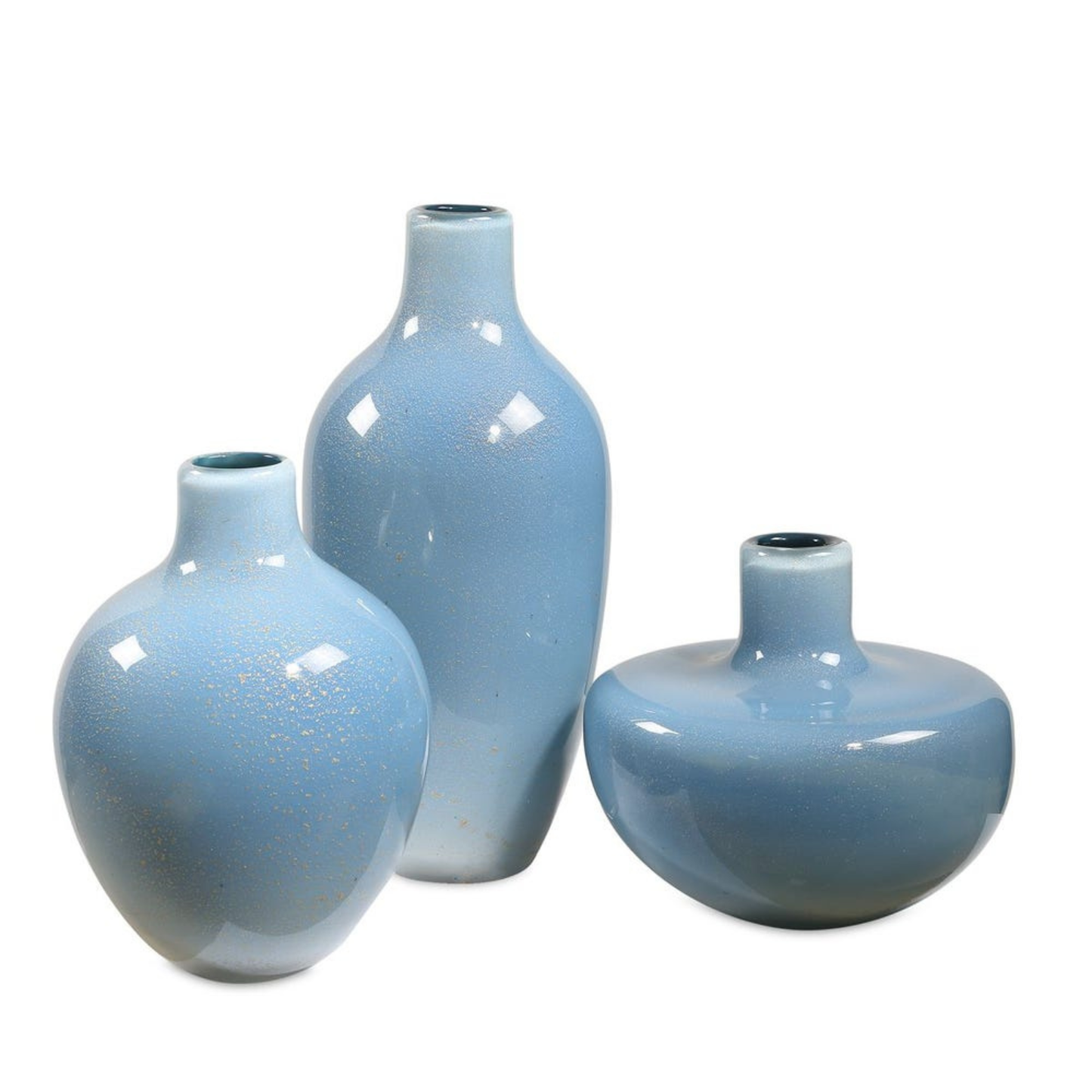 Metallic Speck Glass Vases (Set of 3)