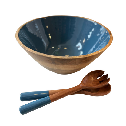 Indy Home Mango Wood Round Bowl & Server Set