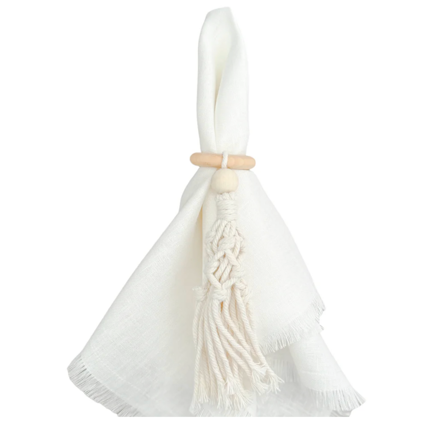 Macrame Wood Napkin Ring