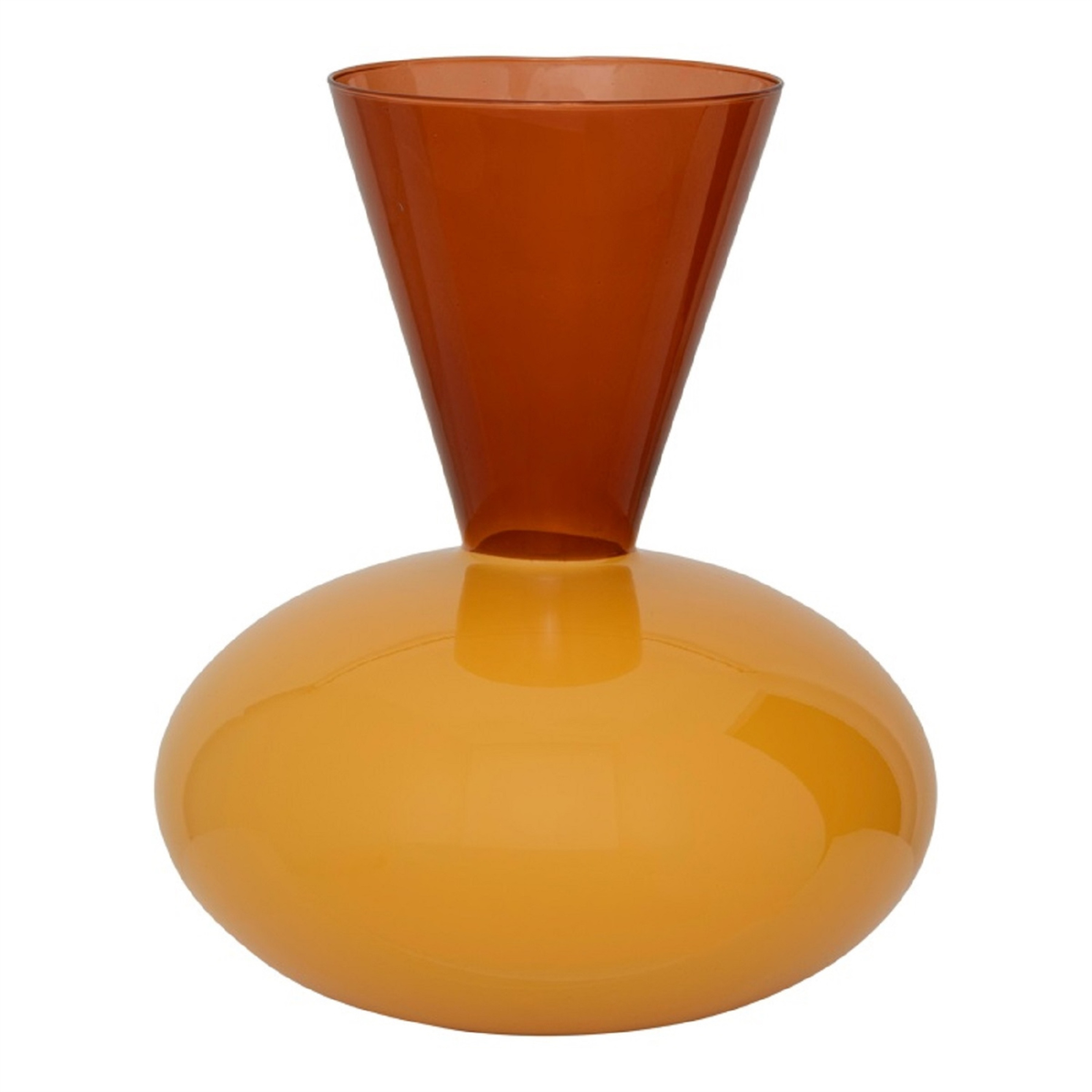 Colorblock Bulbous Recycled Glass Vase
