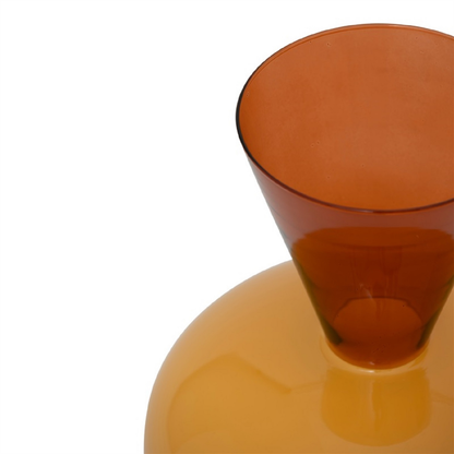Colorblock Bulbous Recycled Glass Vase