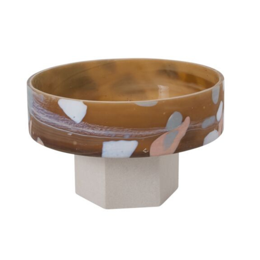 Terrazzo Footed Glass Bowl