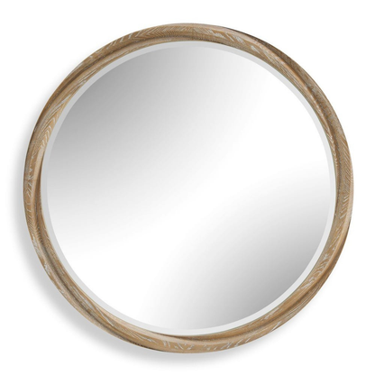 Twisted Wood Round Mirror