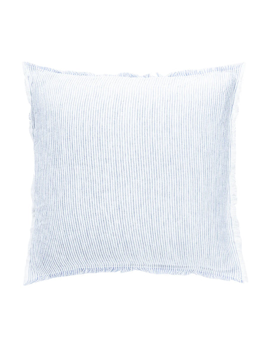 Soft Linen Pinstripe Fringe Large Pillow