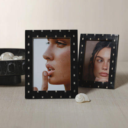Chiseled Resin & Horn Photo Frame