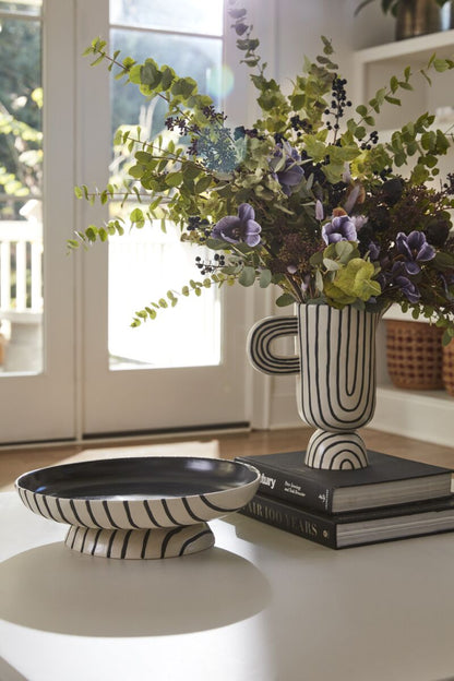 Large Stoneware Footed Bowl