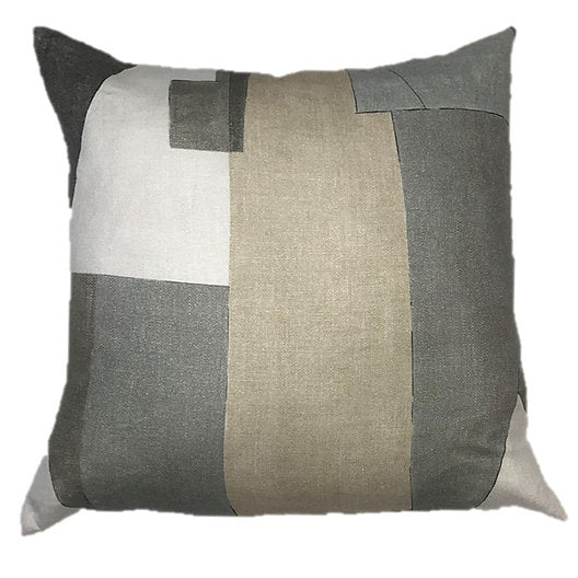 Hand-Painted Geometric Pillow
