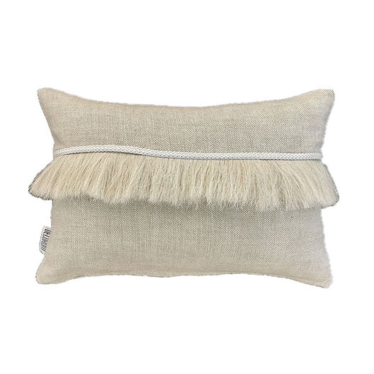Natural Linen Horse Hair Lumbar Pillow