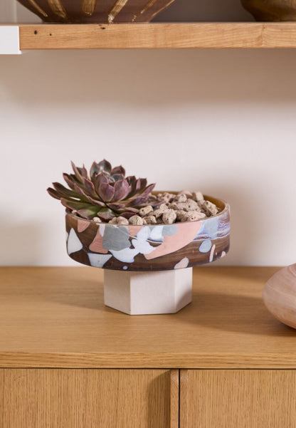 Terrazzo Footed Glass Bowl