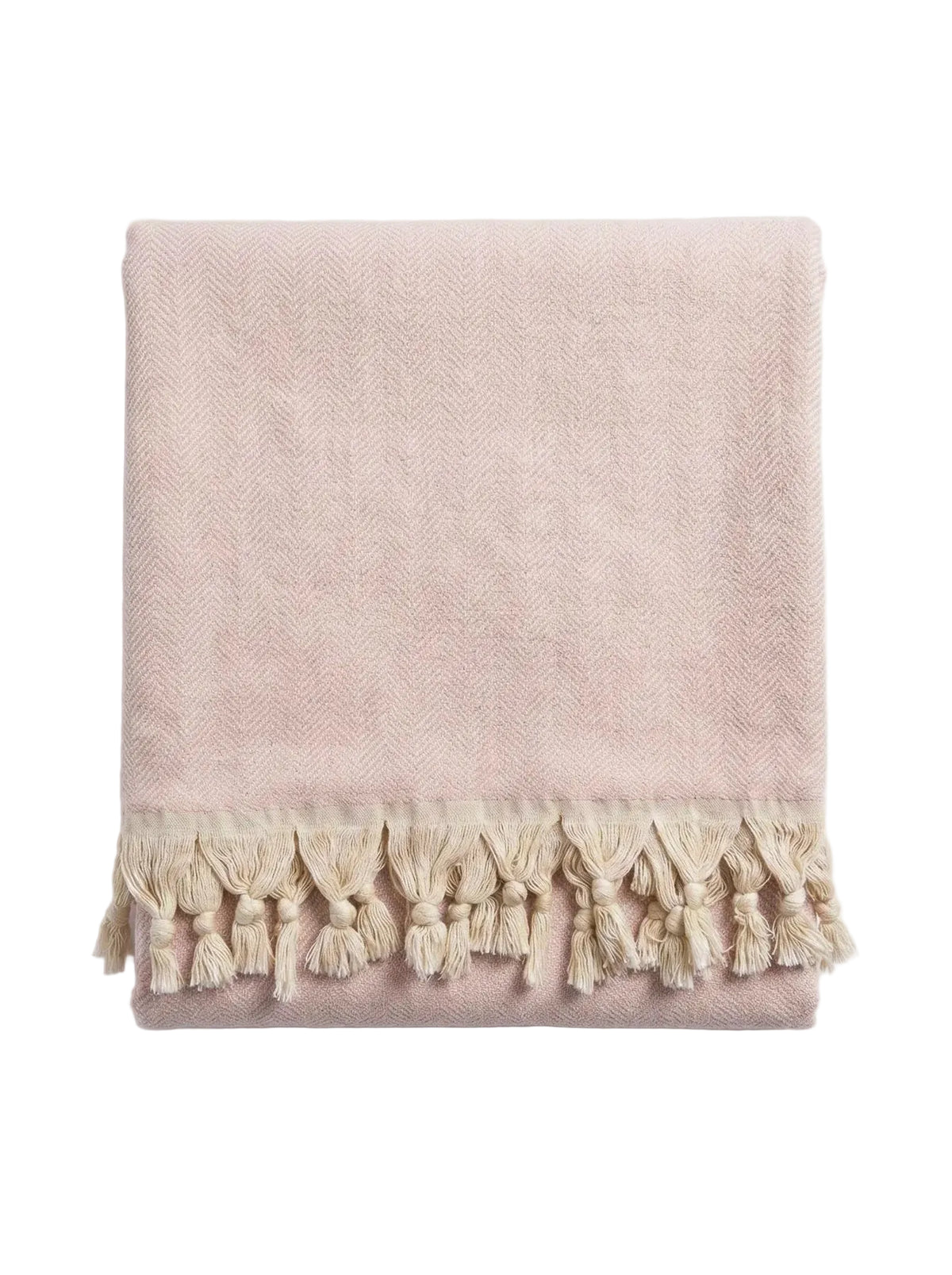 Turkish Cotton Herringbone Throw with Tassels