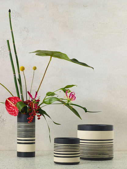 Striped Ceramic Pot