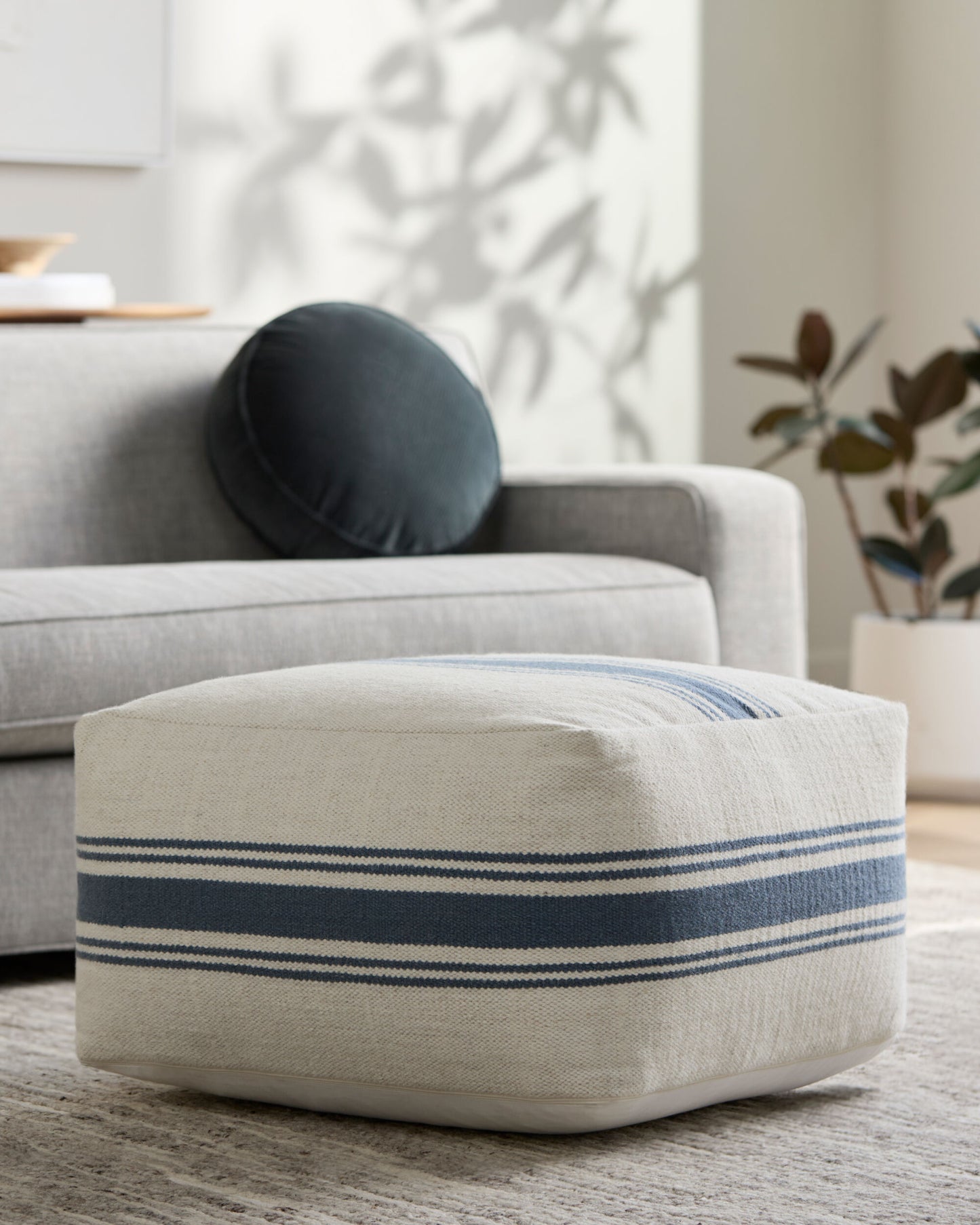 Woven Wool & Cotton Pouf