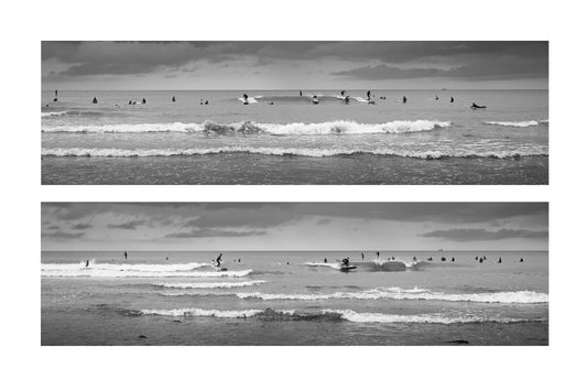 Diptych of Ditch Surfers