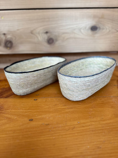 Oval Natural/Stripe Basket