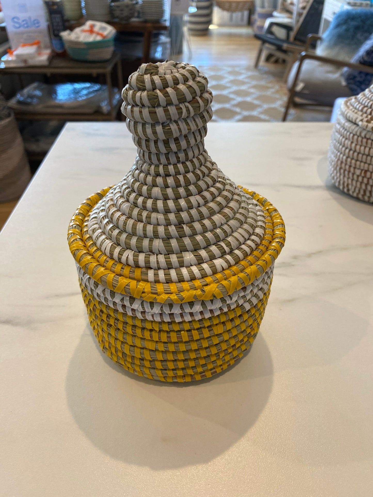 Mini Woven Canisters with Tops