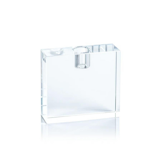 Rectangular Crystal Glass Taper Holder