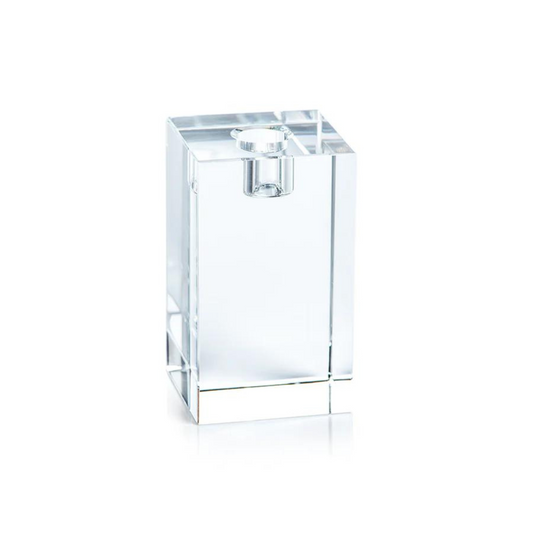 Square Crystal Glass Taper Holder