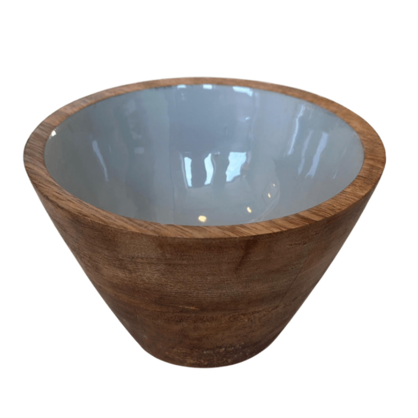 Indy Home Dark Mango Wood & Enamel Small Bowl