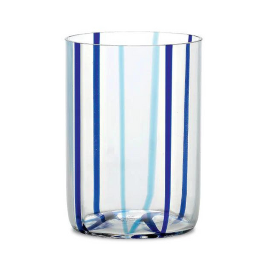 Blue Stripe Glass Tumbler (Set of 6)