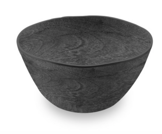 Faux Blackened Wood Cereal Bowl