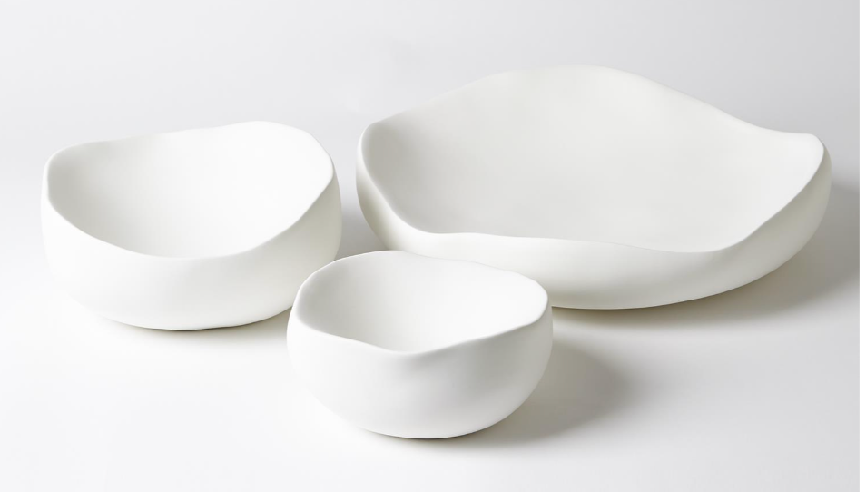 Organic Matte White Ceramic Bowl