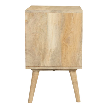 Two-Drawer Caned Nightstand