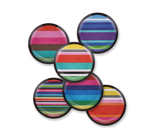 Colorful Patterned Appetizer Plates (Set of 6)