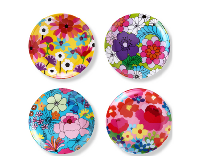 Colorful Patterned Dinner Plates (Set of 4)