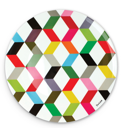 Colorful Patterned Round Platter