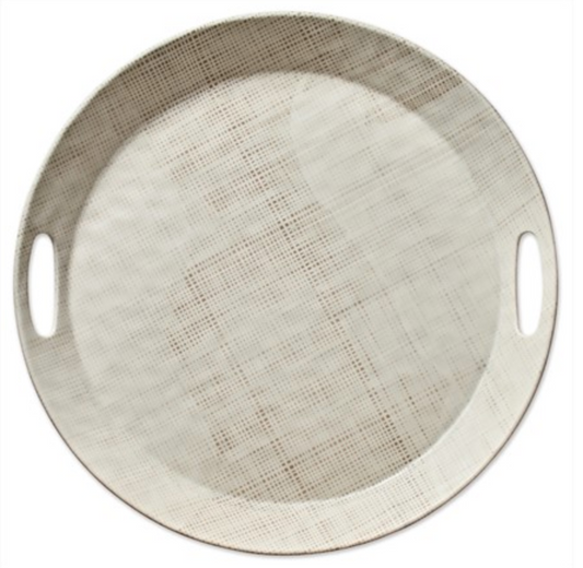 Luxe Linen Round Serving Tray