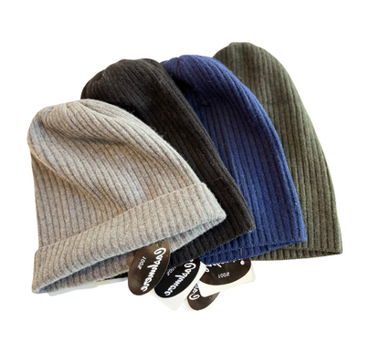 Slouchy Ribbed Cashmere Hat
