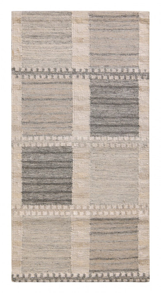 Scandinavian Geometric Kilim Wool Rug