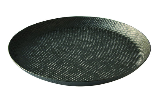 Crosshatch Aluminum Round Large Tray