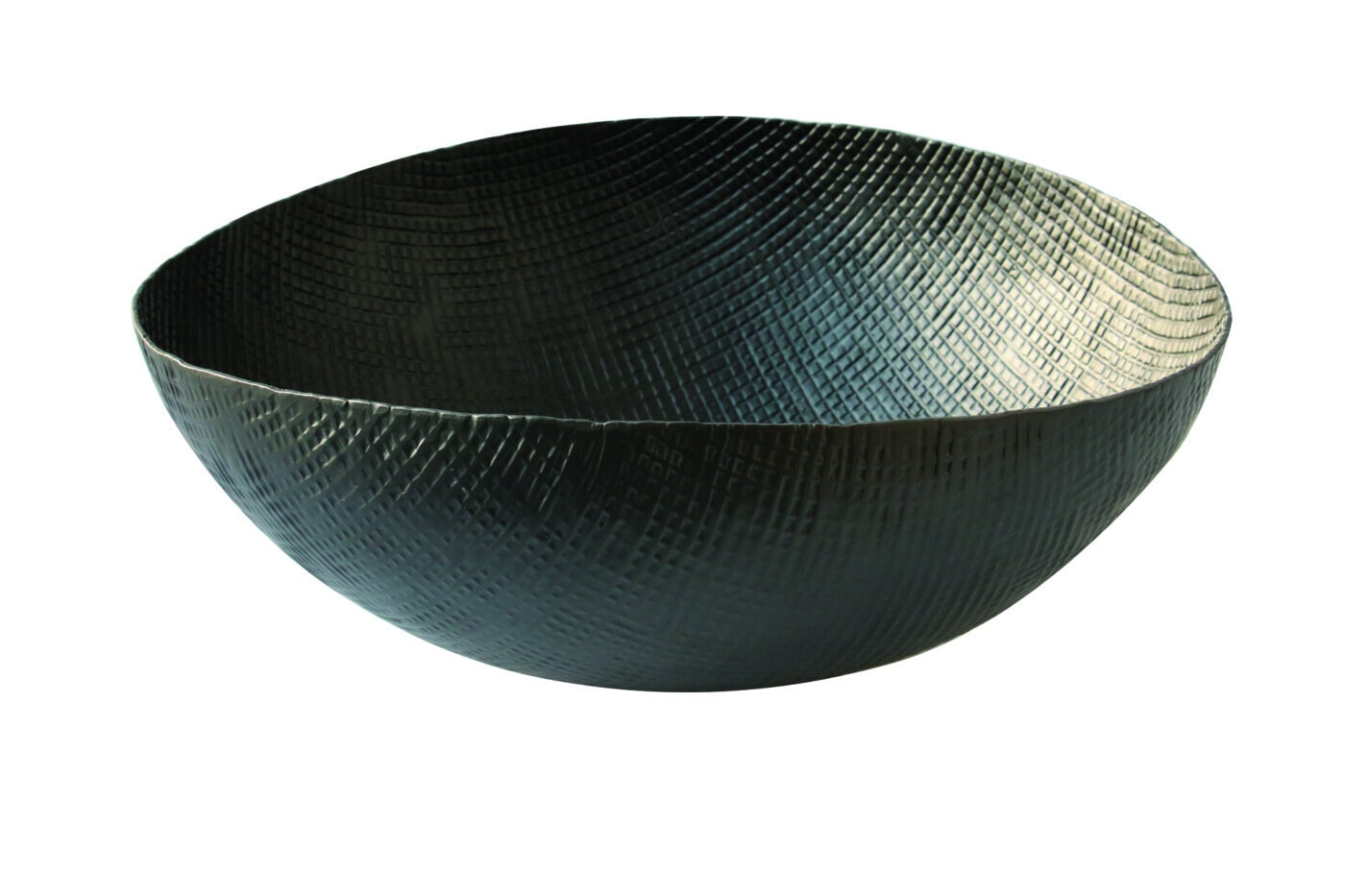 Crosshatch Aluminum Large Bowl
