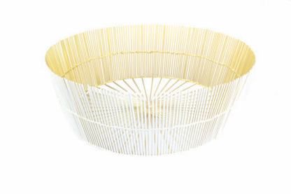 White & Gold Wire Basket