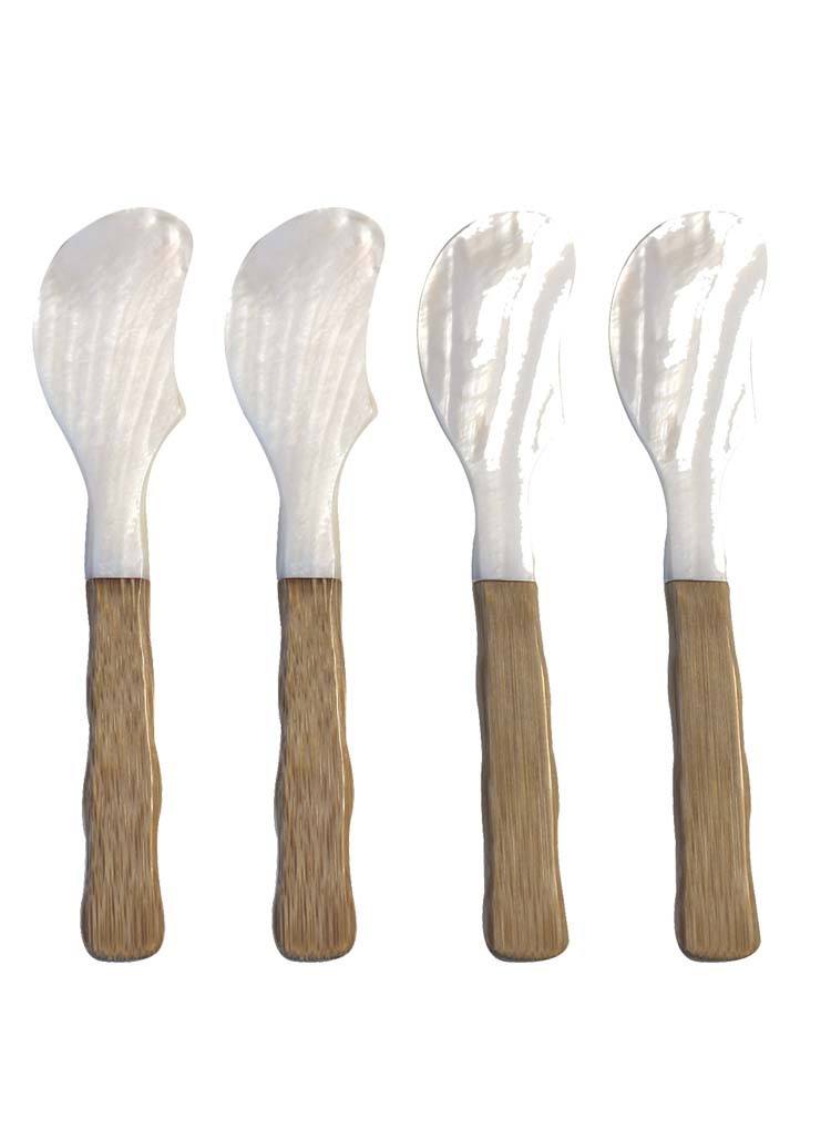Seashell and Bamboo Spreaders (Set of 4)