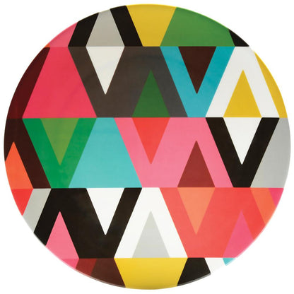 Colorful Patterned Round Platter